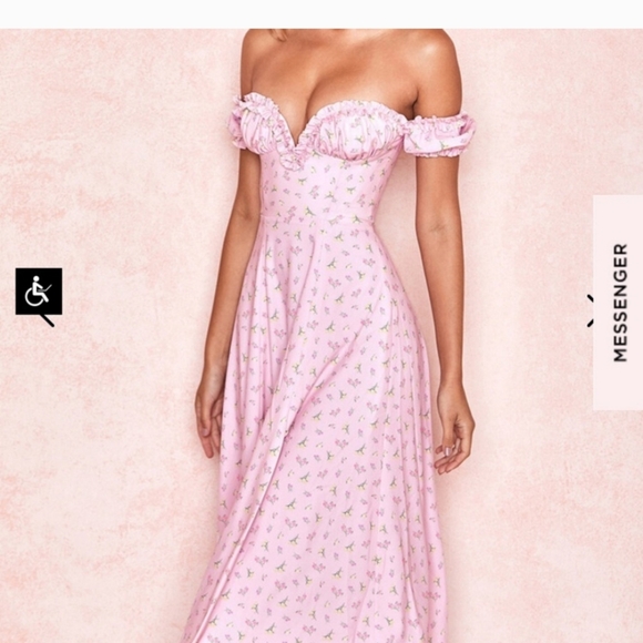 Pink Floral Strapless MIDI sundress. House of CB 🩷 Lauren dress. - Picture 2 of 9